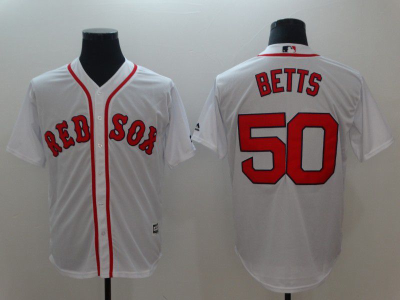 Men Boston Red Sox #50 Betts White Game 2021 MLB Jersey